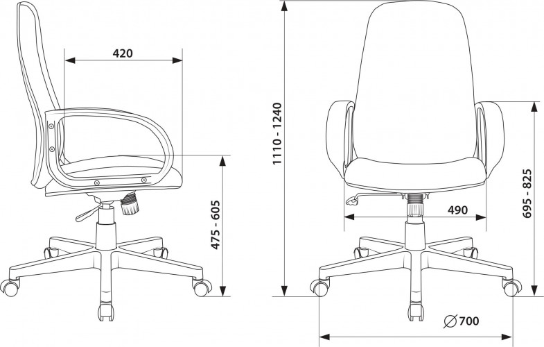 Кресло руководителя Бюрократ CH-808AXSN серый 3C1 крестов. пластик
