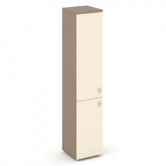 Estetica Шкаф высокий узкий левый (1 низкий фасад ЛДСП+1 средний фасад ЛДСП) ES.SU-1.3 (L) Латте/Сатин 400*420*1977