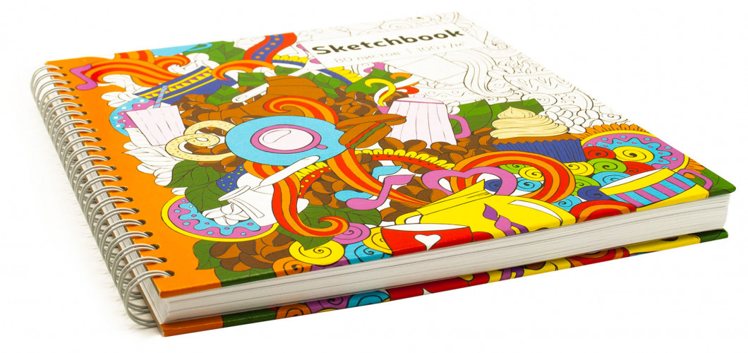 Альбом для зарисовок Silwerhof 80л. 195х195мм офсет твердый переплет гребень