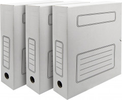 Короб архивный Silwerhof микрогофрокартон корешок 75мм A4 белый (упак.:3шт)