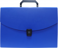 Портфель Бюрократ -BPP13BLUE 13 отдел. A4 пластик 0.7мм синий