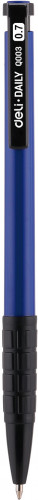 Набор ручек шариков. автоматическая Deli Daily EQ00330-P синий/черный d=0.7мм син. черн. (12шт) резин. манжета