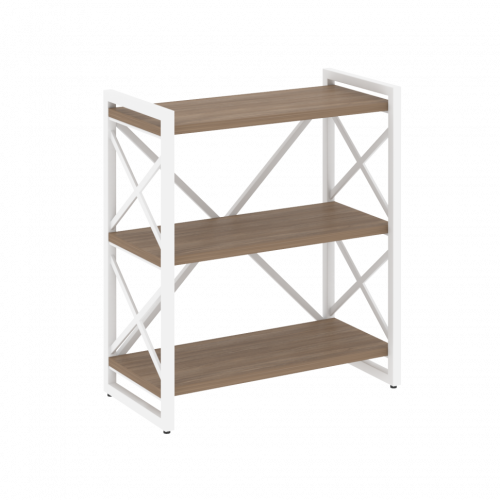 Loft Стеллаж на регулируемых опорах-3 полки VR.L-MST.O-3.8 Дуб аризона/Белый металл 800*400*910
