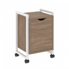Loft Тумба на колесных опорах с распашным фасадом VR.L-T2.K Дуб аризона/Белый металл 500*460*767