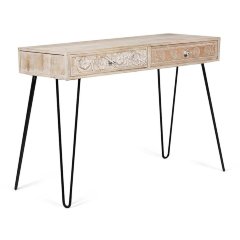 Cтол консольный Secret de Maison Munnar (mod. 1801), дерево манго/металл, 115х79х40см, натуральный/white wash