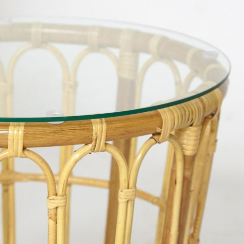 Комплект террасный AKIRA /с подушкой/, skin rattan eco, 54х60х78см / D46х40см, Natural (натуральный)