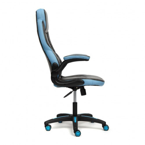 Кресло BAZUKA, кож/зам, серый/голубой, 2TONE/2TONE перф/04-20