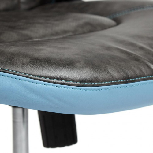 Кресло BAZUKA, кож/зам, серый/голубой, 2TONE/2TONE перф/04-20