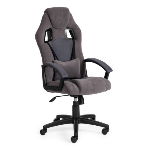 Кресло DRIVER, флок/ткань, серый/серый, 29/12