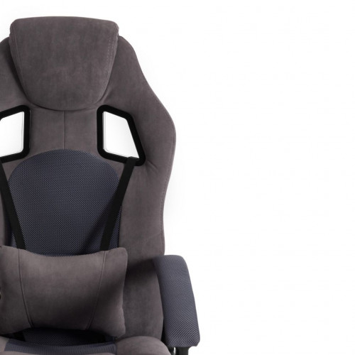 Кресло DRIVER, флок/ткань, серый/серый, 29/12