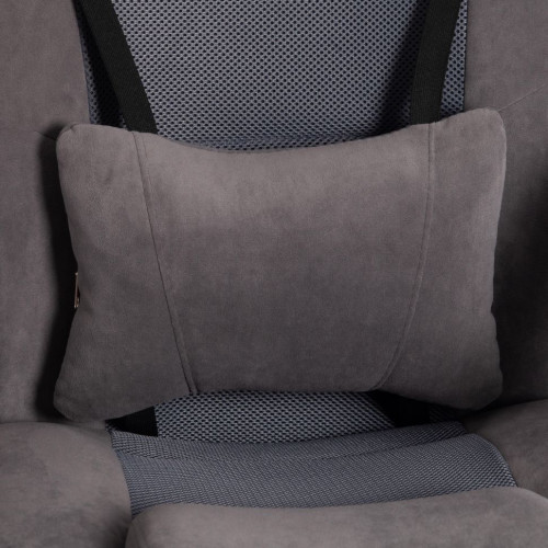 Кресло DRIVER, флок/ткань, серый/серый, 29/12