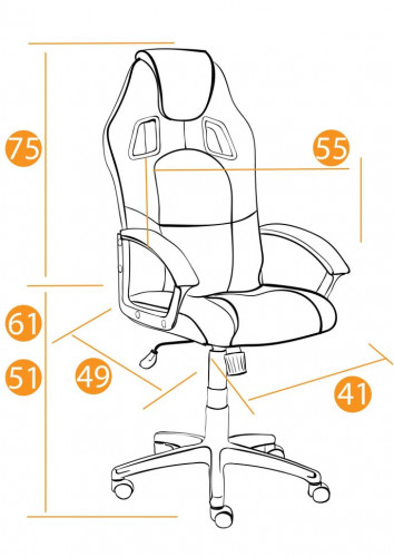 Кресло DRIVER, флок/ткань, серый/серый, 29/12