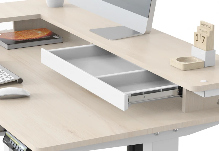 Стол для компьютера Cactus CS-EDL-DWT столешница ДСП светлый дуб каркас белый 120x71x60см