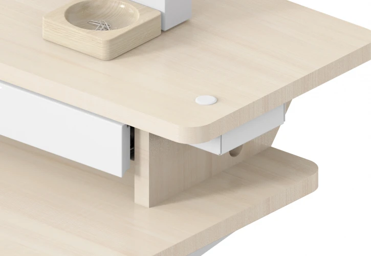 Стол для компьютера Cactus CS-EDL-DWT столешница ДСП светлый дуб каркас белый 120x71x60см