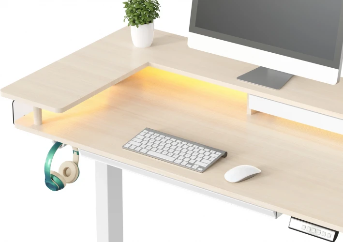 Стол для компьютера Cactus CS-EDL-DWT столешница ДСП светлый дуб каркас белый 120x71x60см