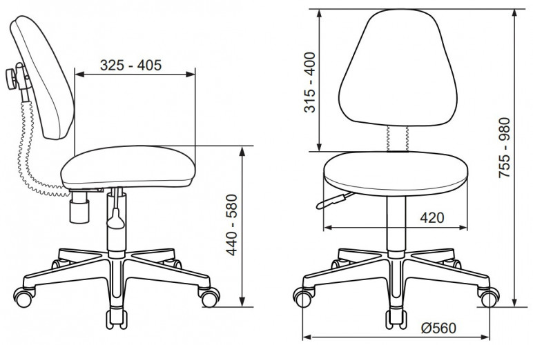 Кресло детское Бюрократ KD-4 голубой Sticks 06 крестов. пластик