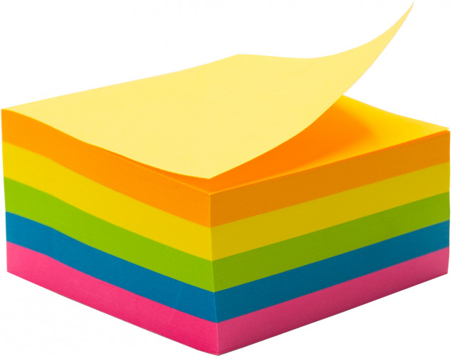 Блок самоклеящийся бумажный Silwerhof 682157-00 76x76мм 400лист. 75г/м2 неон 5цв.в упак.