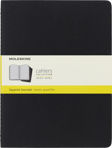 Блокнот Moleskine CAHIER JOURNAL QP322 XLarge 190х250мм обложка картон 120стр. клетка черный (3шт)