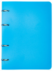 Тетрадь на кольцах Silwerhof 80л. клет. A5 пластик кольца голубой