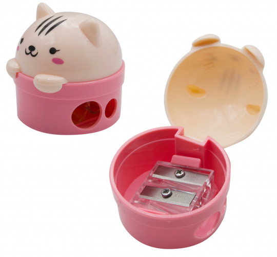 Точилка для карандашей ручная Silwerhof Cute Солнечная коллекция 2 отверстия пластик ассорти коробка