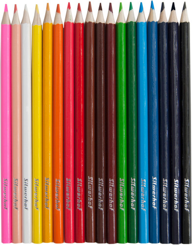 Карандаши цв. Silwerhof Веселые друзья 2.65мм шестигран. дерево ассорти 18цв. коробка/европод.