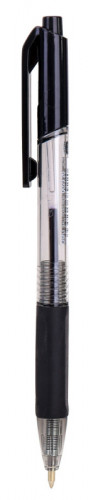 Ручка шариков. автоматическая Deli X-tream EQ02320 прозрачный/черный d=0.7мм черн. черн. сменный стержень линия 0.4мм резин. манжета