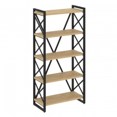 Loft Стеллаж на регулируемых опорах-5 полок VR.L-MST.O-5.8 Тиквуд светлый/Чёрный металл 800*400*1650