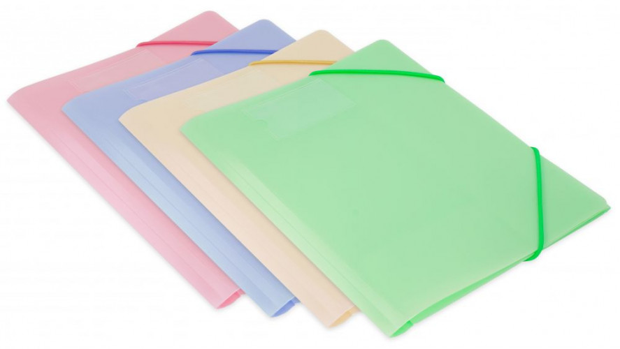 Папка на резинке Бюрократ Gems GEMPR05CREAM A4 пластик кор.30мм 0.5мм кремовый жемчуг карман для визитки