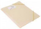 Папка на резинке Бюрократ Gems GEMPR05CREAM A4 пластик кор.30мм 0.5мм кремовый жемчуг карман для визитки