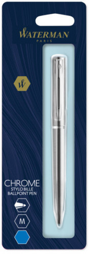 Ручка шариков. Waterman Allure Chrome (CWS0174996) Stainless Steel M син. черн. блистер