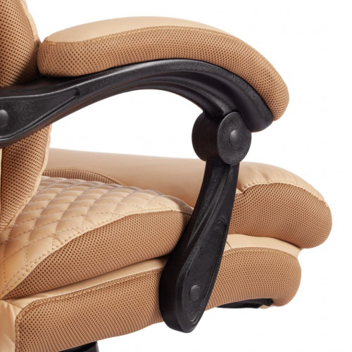 Кресло CHIEF, кож/зам/ткань, бежевый/бронза, 36-34/21