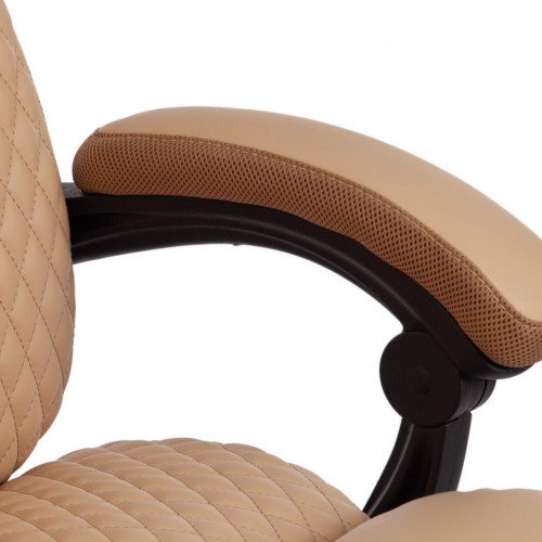 Кресло CHIEF, кож/зам/ткань, бежевый/бронза, 36-34/21