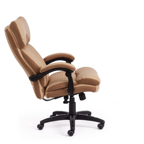 Кресло CHIEF, кож/зам/ткань, бежевый/бронза, 36-34/21