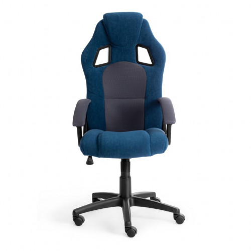Кресло DRIVER, флок/ткань, синий/серый, 32/12