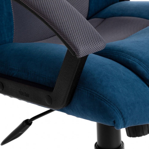 Кресло DRIVER, флок/ткань, синий/серый, 32/12
