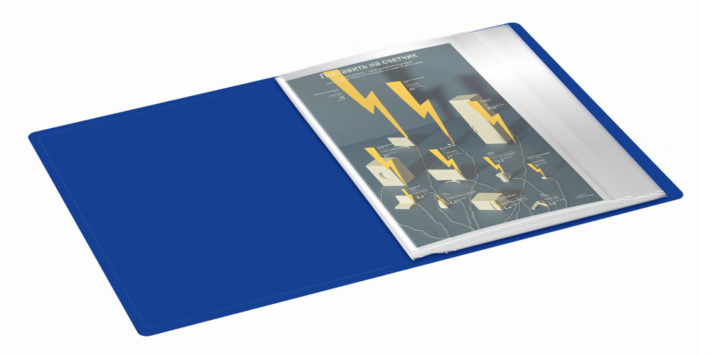 Папка с 100 прозр.вклад. Buro -ECB100BLUE A4 пластик 0.7мм синий