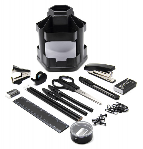 Настольный набор Silwerhof (17 предметов) пластик черный