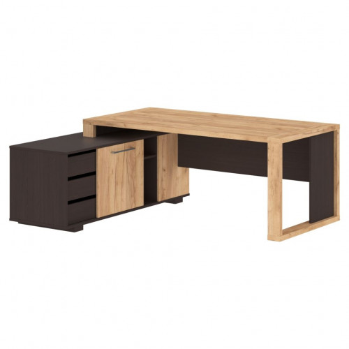 Стол руководителя с тумбой  ACT 1916(L) Дуб Бофорд/Венге Магия 1950х1600х750 ALTO