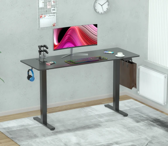 Стол для компьютера Cactus CS-EDL-BBK столешница ДСП черный каркас черный 160x71x60см