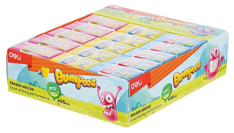 Ластик Deli EH01200 Bumpees 40х22х12мм ассорти