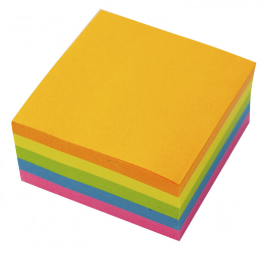 Блок самоклеящийся бумажный Silwerhof 682158-00 51x51мм 250лист. 75г/м2 неон 5цв.в упак. европодвес