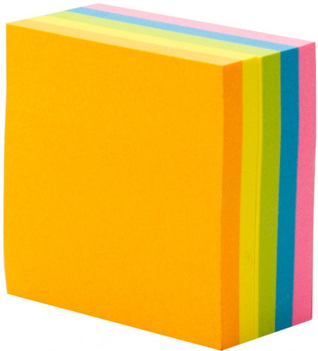 Блок самоклеящийся бумажный Silwerhof 682158-00 51x51мм 250лист. 75г/м2 неон 5цв.в упак. европодвес