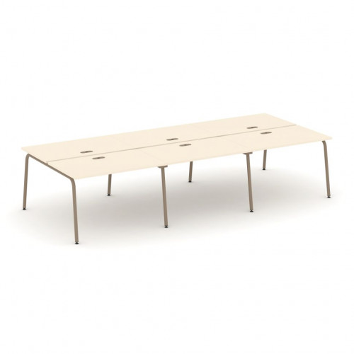 Estetica Рабочая станция на 6 мест ES.D.RS-6.2-LK Сатин/Латте металл 3540*1500*750