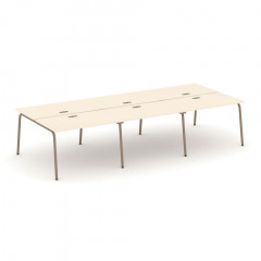 Estetica Рабочая станция на 6 мест ES.D.RS-6.2-LK Сатин/Латте металл 3540*1500*750