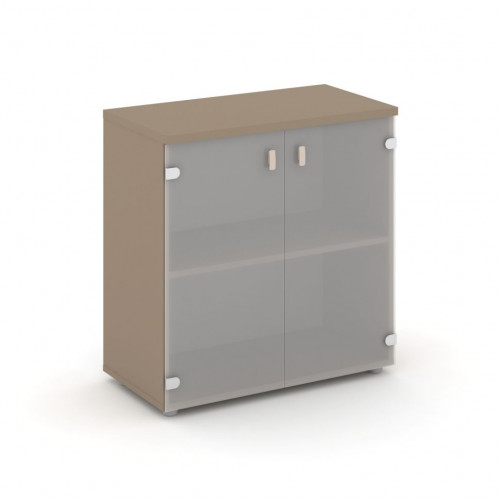 Estetica Шкаф низ. широкий (2 низ. фасада стекло) ES.ST-3.2 Латте/Сатин матовый 800*420*823