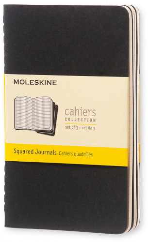 Блокнот Moleskine CAHIER JOURNAL QP312 Pocket 90x140мм обложка картон 64стр. клетка черный (3шт)