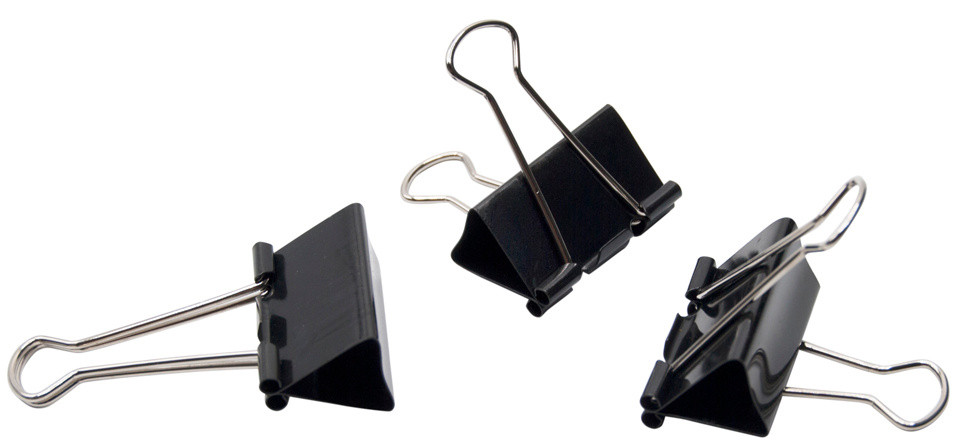 Зажимы Silwerhof 510017 сталь 41мм черный (упак.:12шт) картонная коробка