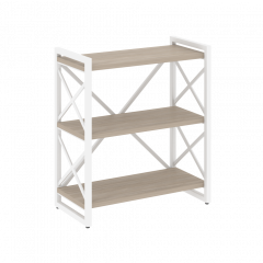 Loft Стеллаж на регулируемых опорах-3 полки VR.L-MST.O-3.8 Дуб аттик/Белый металл 800*400*910