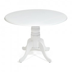 Cтол обеденный CLIFF (mod. 4242PE-30 WH-T/B), дерево гевея, МДФ, D 107 х 76 см, белый