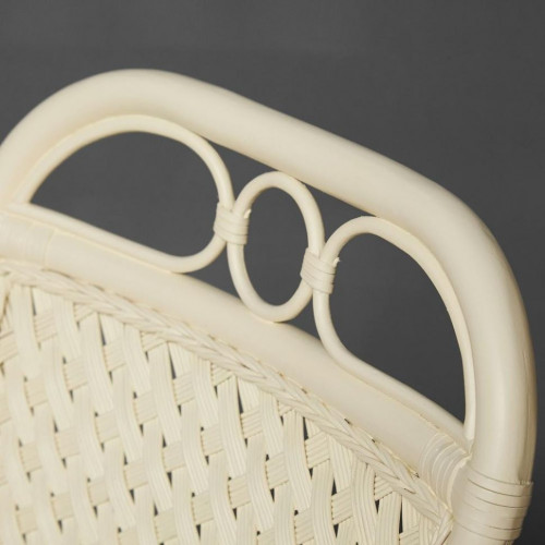 Комплект террасный ANDREA (стол кофейный со стеклом + 2 кресла + подушки), ротанг, 64х67х92см / D60х55, TCH White (белый)